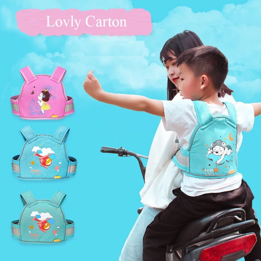 SafeRide Kids™ – Ceinture de sécurité moto pour enfant.