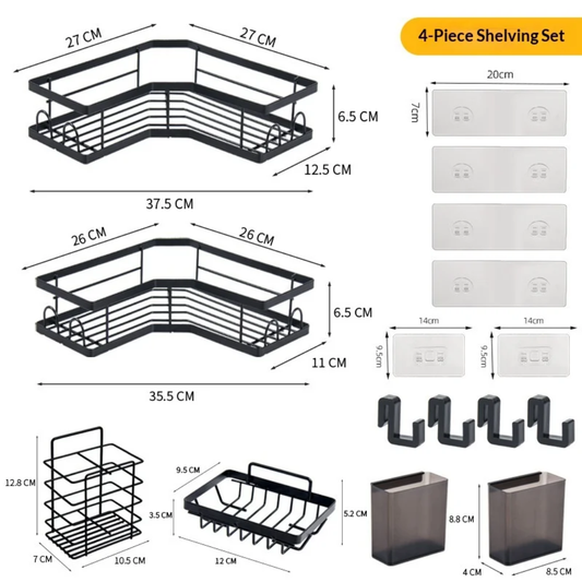 Étagère Murale Premium 5 en 1 pour Salle de Bain
