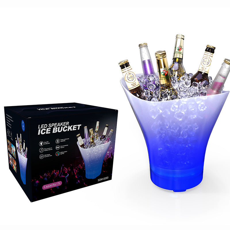 Seau à Glace avec Haut-Parleur LED - Élevez vos Fêtes 7L